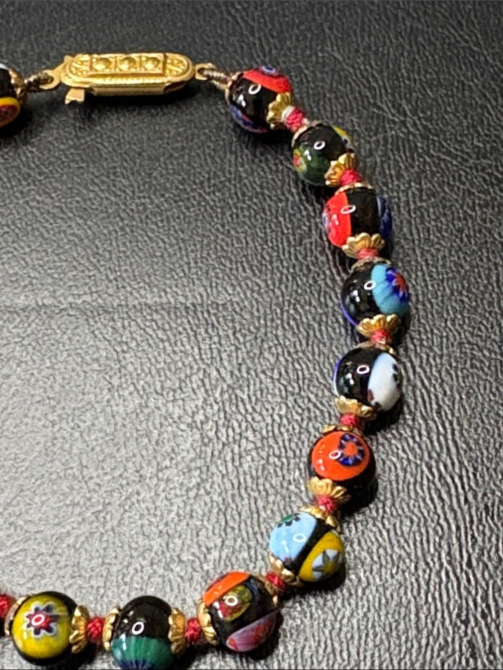 Vintage Glass Millefiori Beads Bracelet